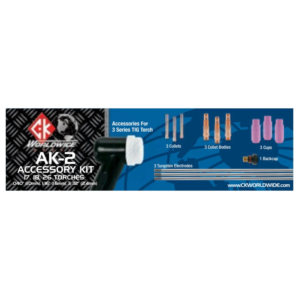 CK Worldwide 3 Series TIG Torch Accessory Kit (AK-2) - Image 2