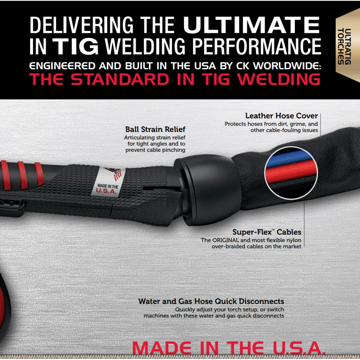 CK Worldwide Water Cooled UltraTIG Flexloc Superflex TIG Torch (USFL25XXSF) - Image 3