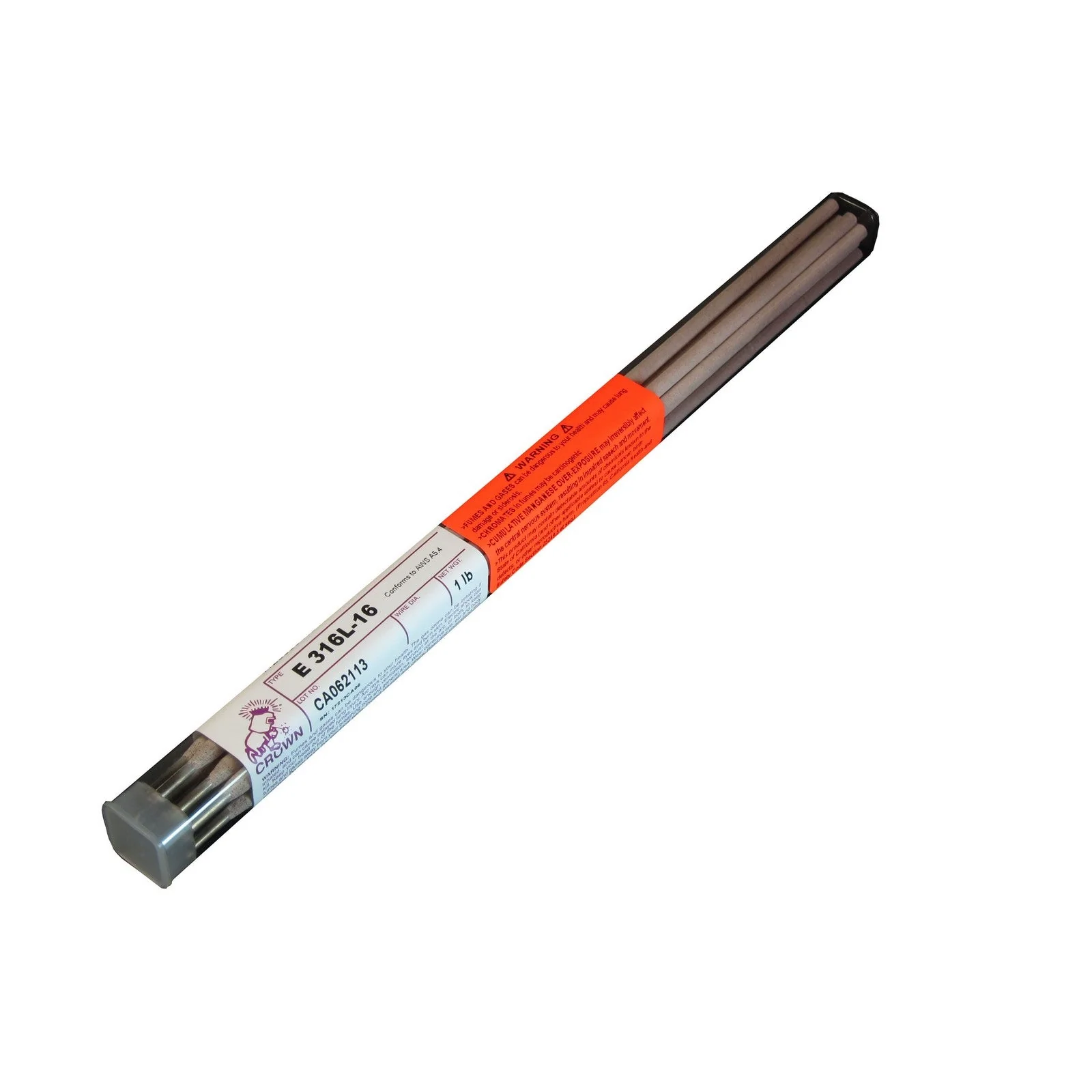 Crown Alloy 3/32 E 316L-16 BR.PKG. Stainless Steel ELECTRODE 1 lb TUBE (SE316/EXN-BP)