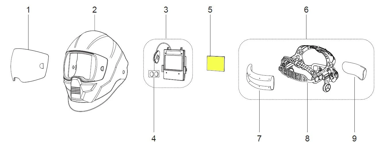 ESAB Sentinel A50 Inside Cover Lens - Pkg of 5 (0700000808) - Image 2