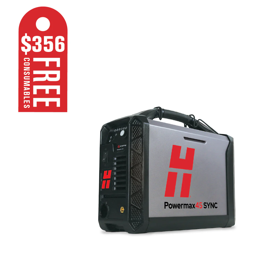 Hypertherm Powermax 45 SYNC Plasma Cutter with 20ft 75° and 15° Hand Torches (088564) - Image 2