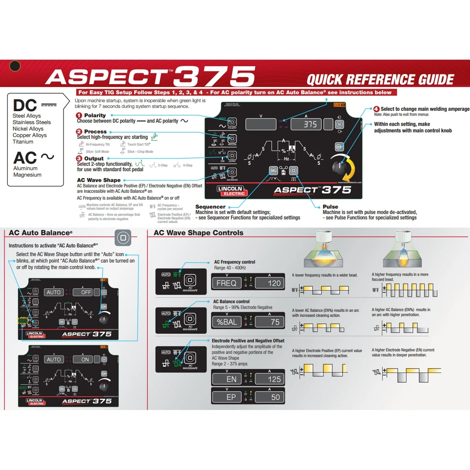 Lincoln Aspect 375 AC/DC TIG Welder (K3945-1) - Image 3