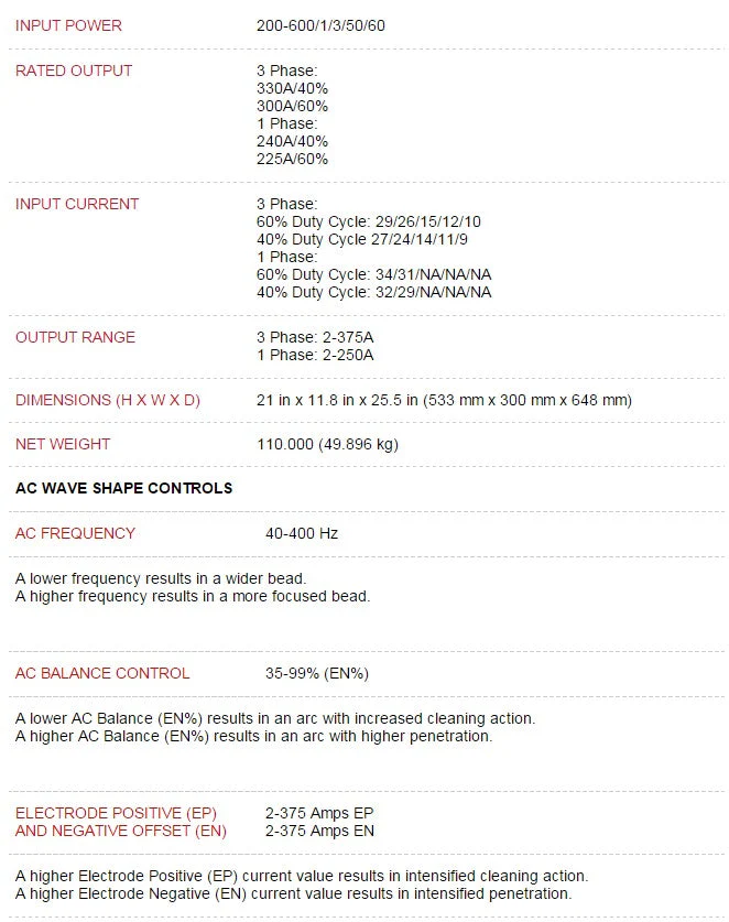Lincoln Aspect 375 AC/DC TIG Welder (K3945-1) - Image 6