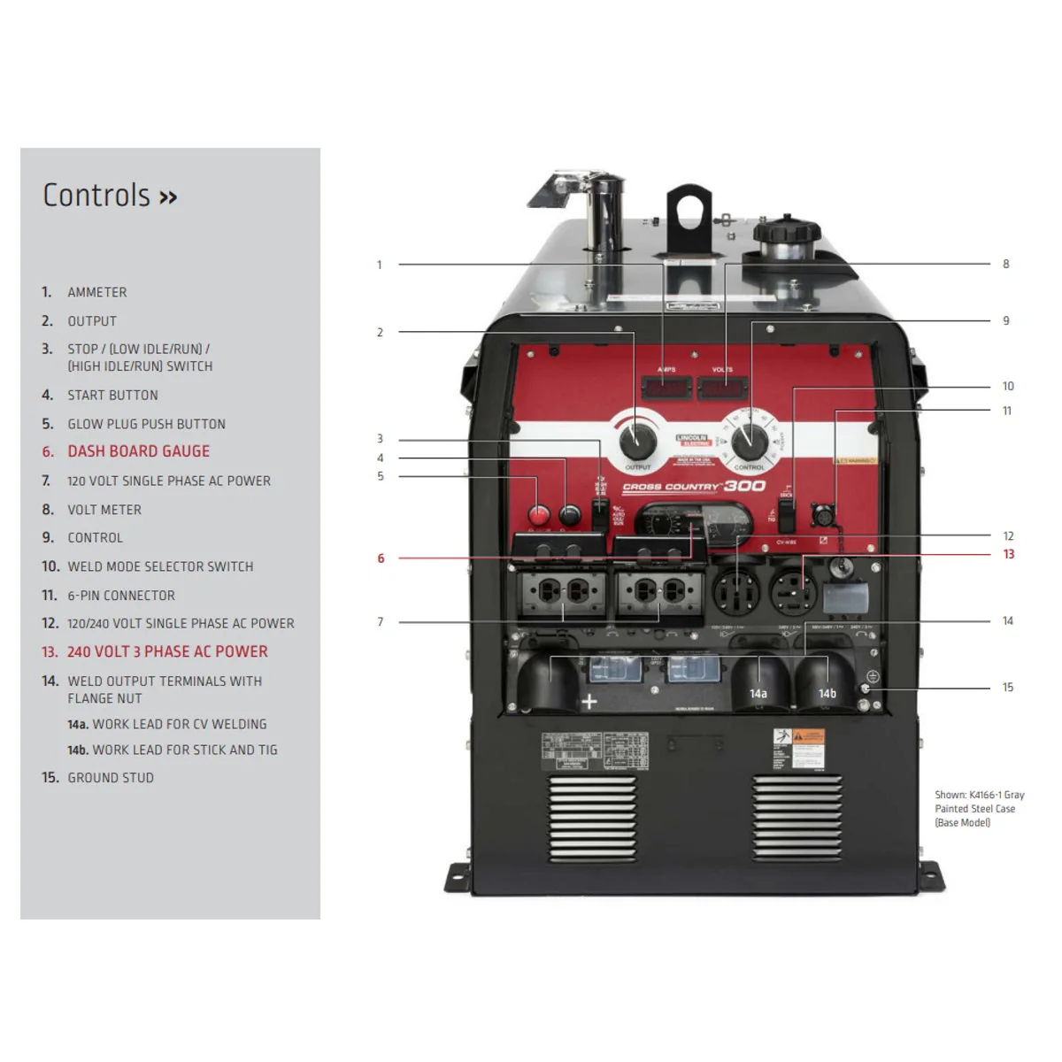 Lincoln Cross Country 300 Kubota CC/CV Welder Generator w/Wireless Remote (K4166-2) - Image 5