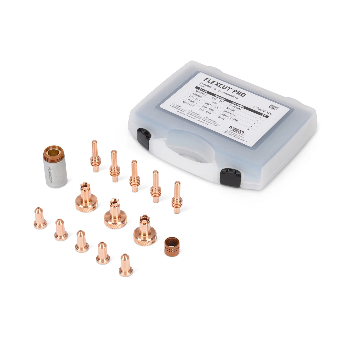 Lincoln FlexCut PRO 125A Extended Cutting Consumables Kit (KP5832-125)