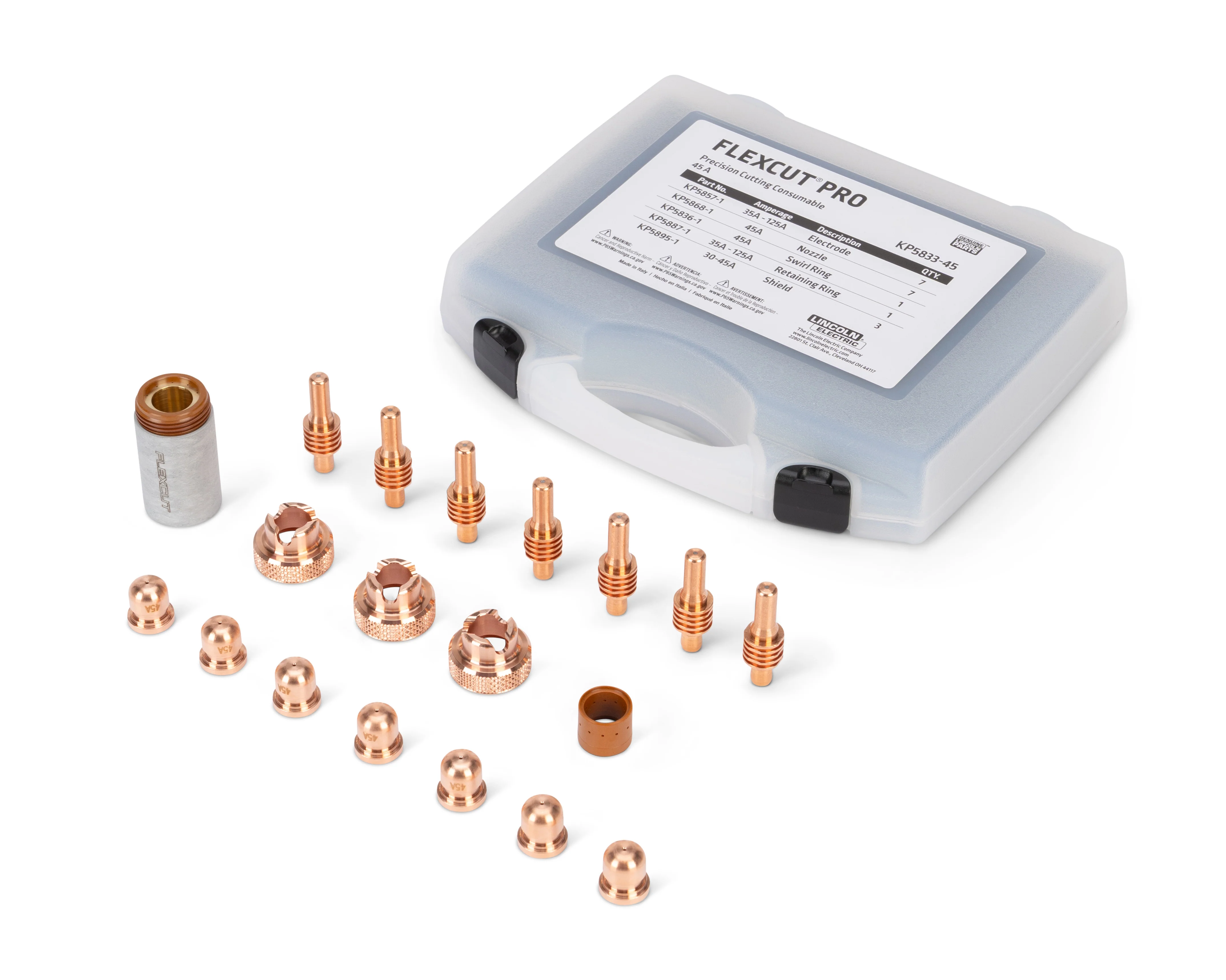 Lincoln FlexCut PRO 45A Precision Cutting Consumables Kit (KP5833-45)