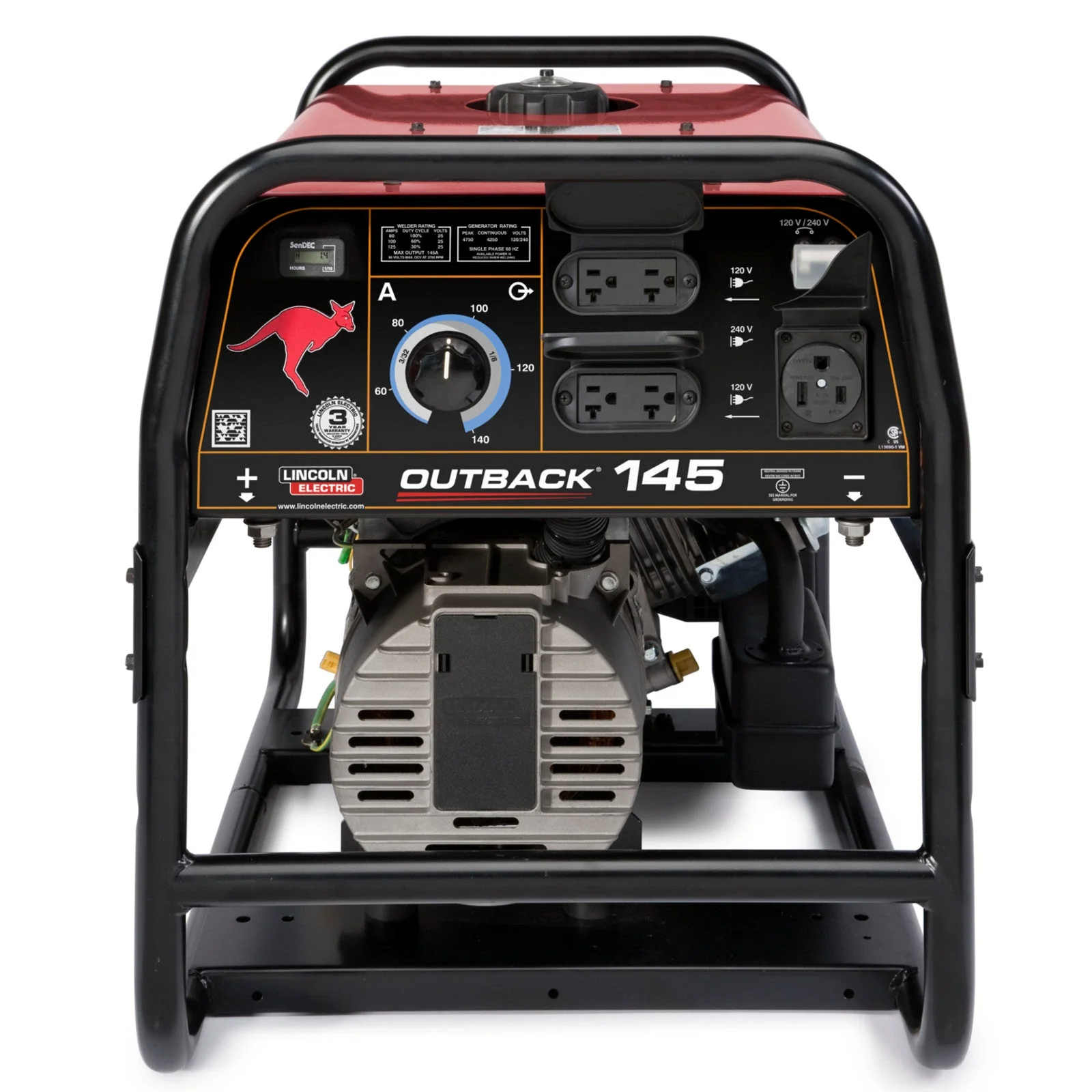 Lincoln Outback 145 Engine Welder Generator w/ Cover (K2707-2 & K2804-1) - Image 3