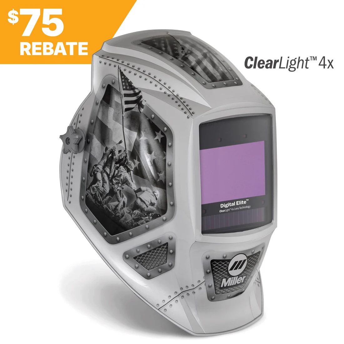 Miller Digital Elite Forged in Freedom Welding Helmet w/ClearLight 4X Lens (299617)