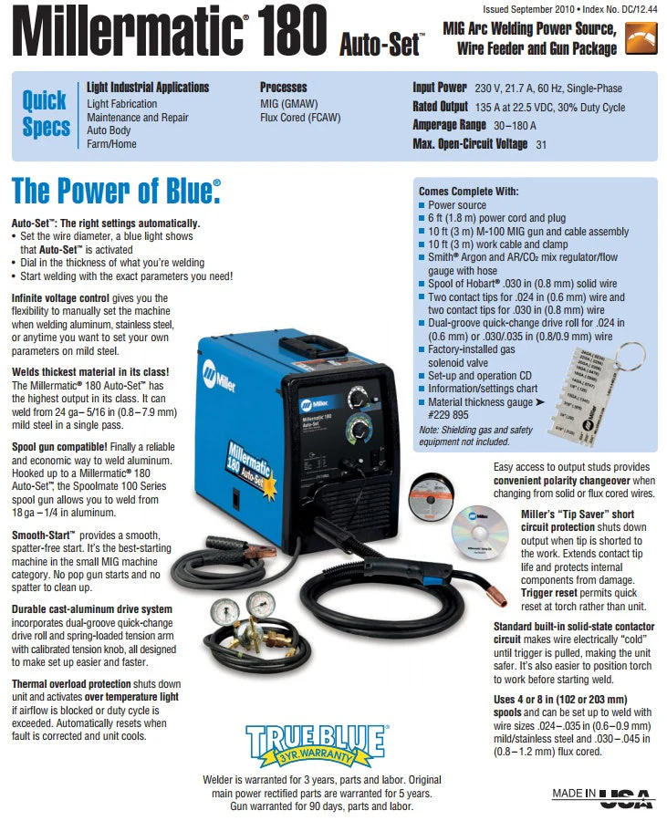 Miller Millermatic 180 MIG Welding Pkg with Deluxe Cart (907312) - Image 4