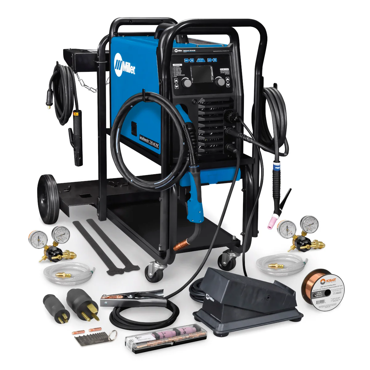 Miller Multimatic 220 AC/DC Welder w/Dual Cart and Wireless Foot Control (951000104) - Image 2