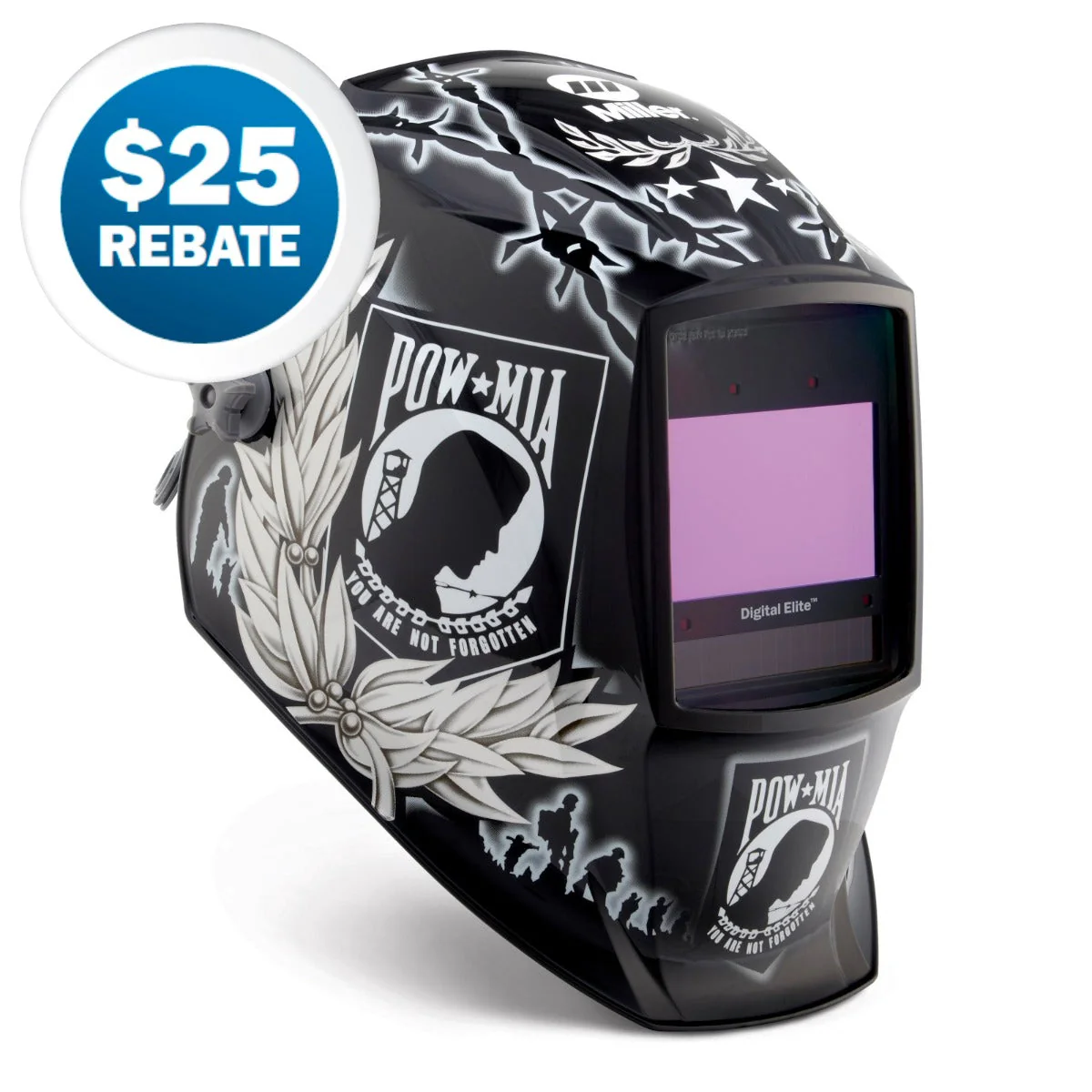 Miller POW MIA Not Forgotten Digital Elite Auto Darkening Welding Helmet (260127) - Image 5