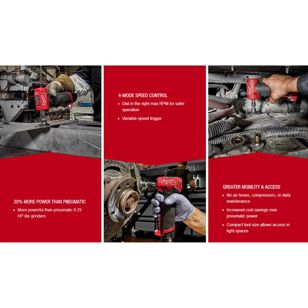 Milwaukee M12 FUEL 1/4 Inch Right Angle Die Grinder (2485-20) - Image 4