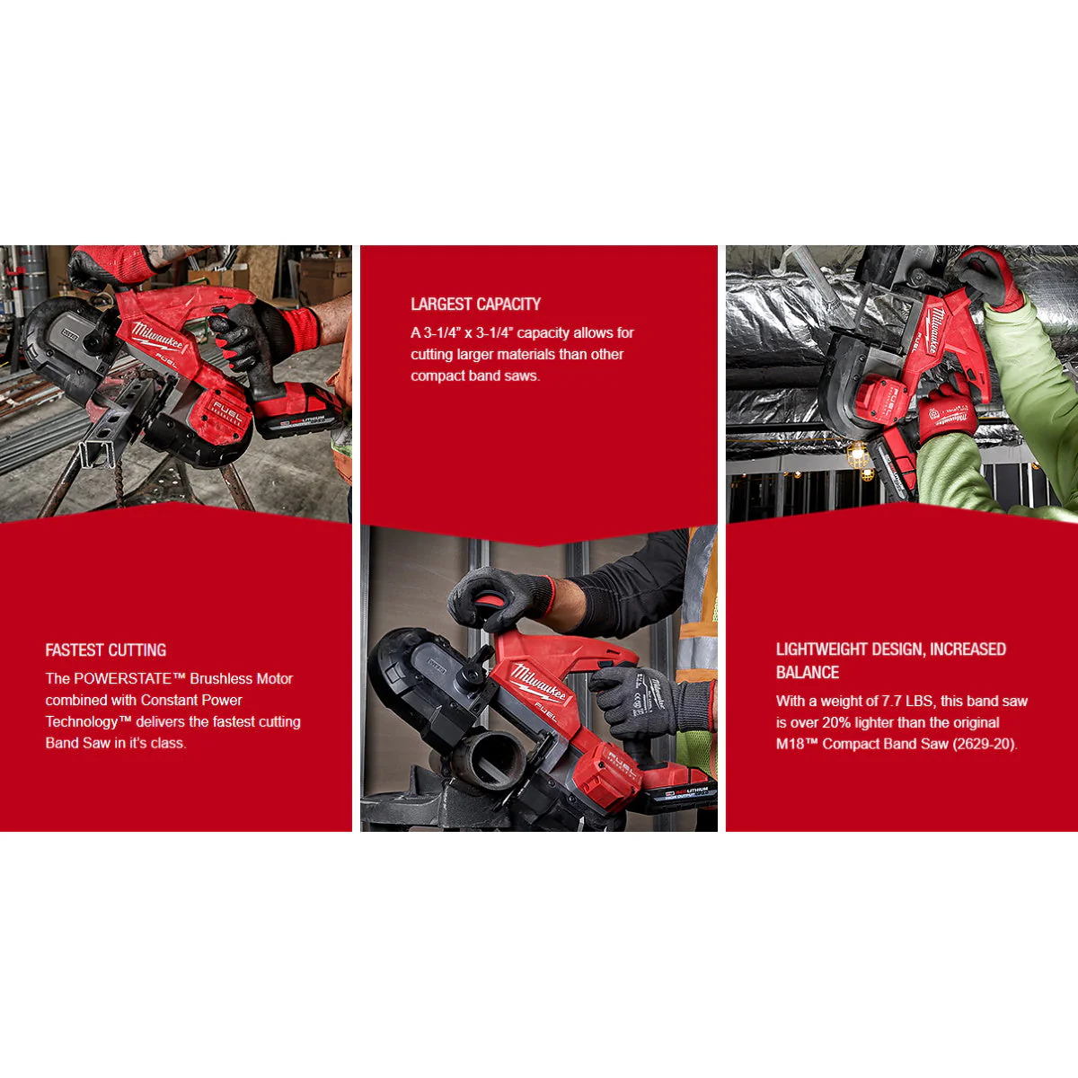 Milwaukee M18 FUEL Compact Band Saw (2829-20) - Image 5