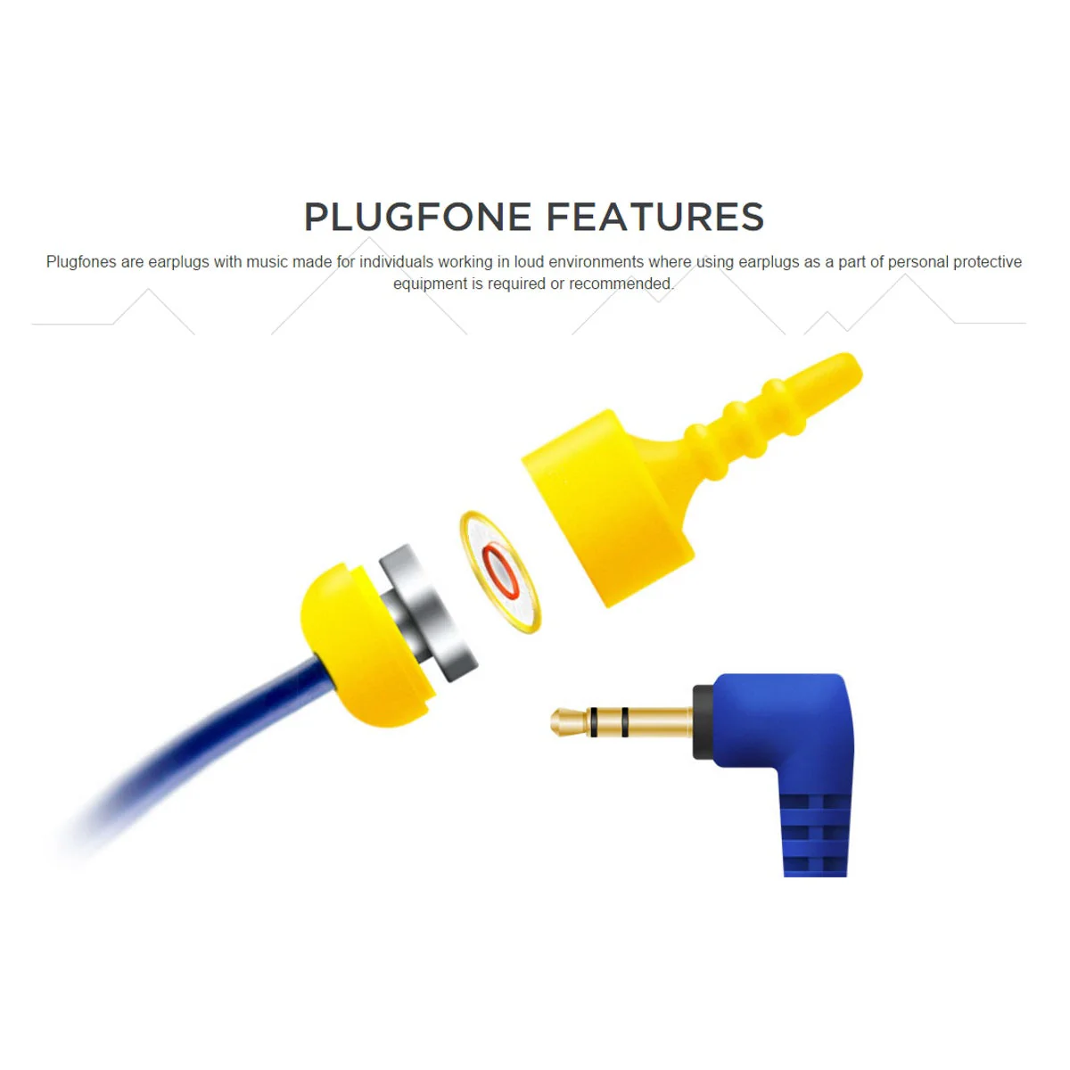 Plugfones Contractor VL Yellow Earplug Headphones - Image 5