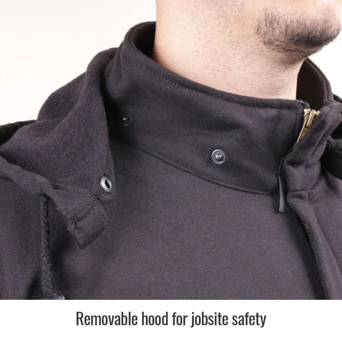 Revco Black Stallion 9oz Black Full-Zip FR Hooded Sweatshirt (JF1331-BK) - Image 4