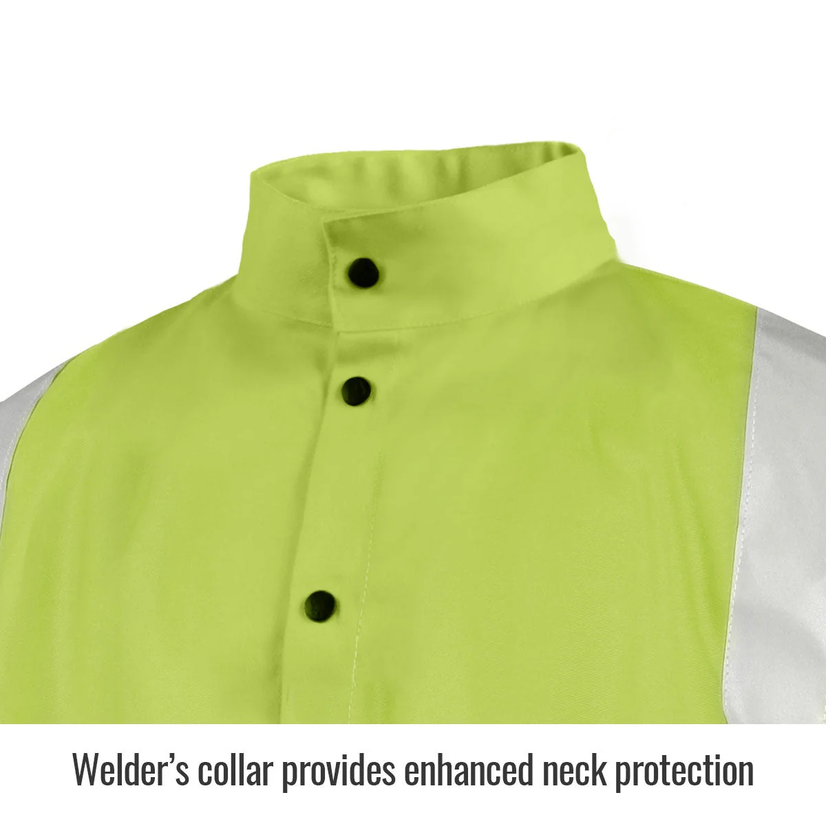 Revco Black Stallion 9oz Lime Safety Welding Jacket w/FR Reflective Tape (JF1012-LM) - Image 4