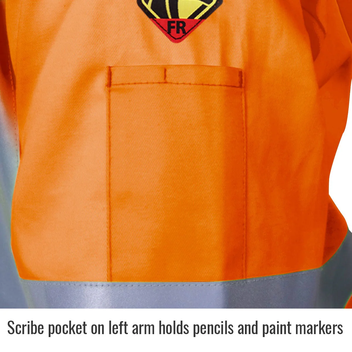 Revco Black Stallion 9oz Orange Safety Welding Jacket w/FR Reflective Tape (JF1012-OR) - Image 5