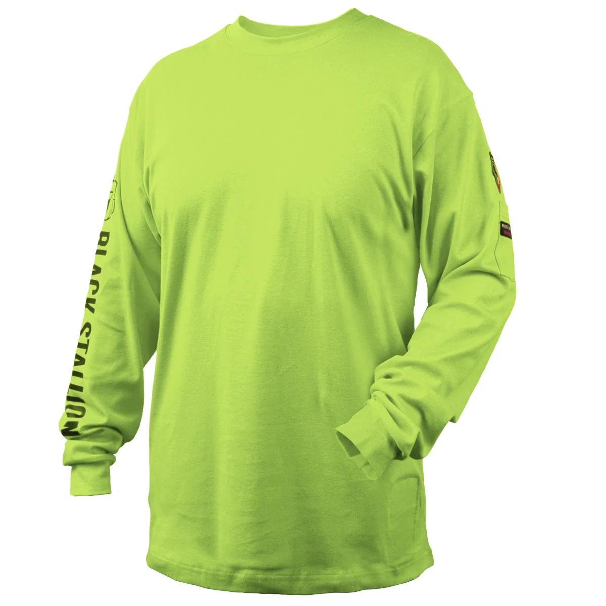 Revco Black Stallion Lime Green 7oz FR Knit Welding Shirt (TF2510-LM) - Image 4