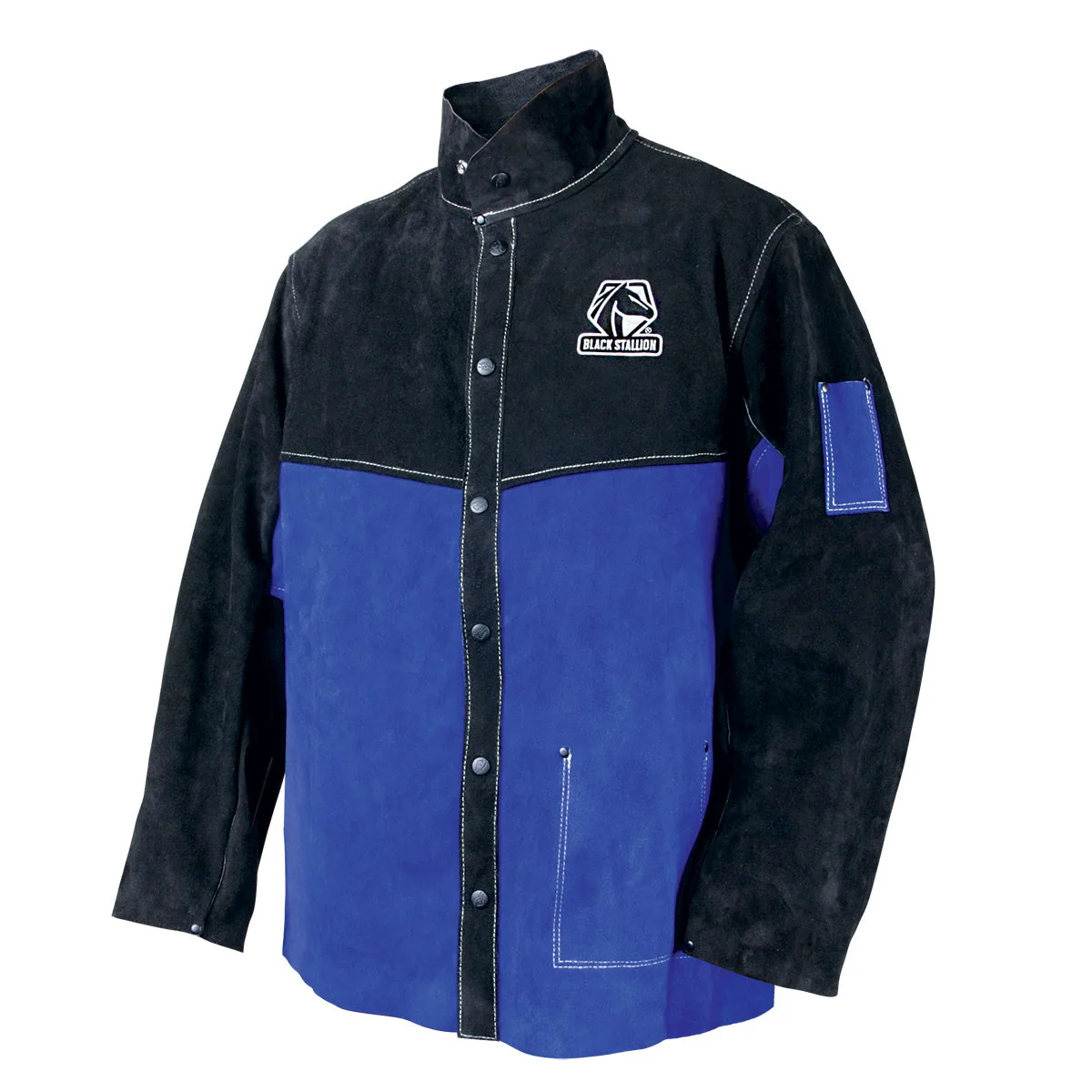 Revco Black Stallion Royal Blue/Black Color Block Leather Welding Jacket (JL1030-BB) - Image 11