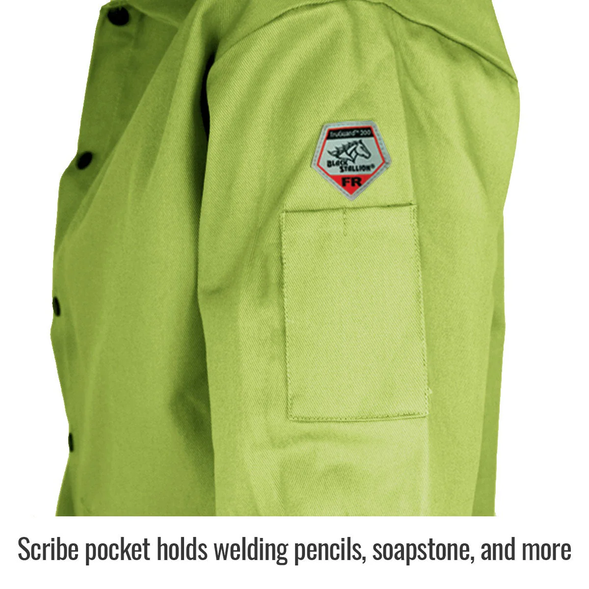 Revco Black Stallion TruGuard 200 9oz Lime FR Cotton Welding Jacket (FL9-30C) - Image 5