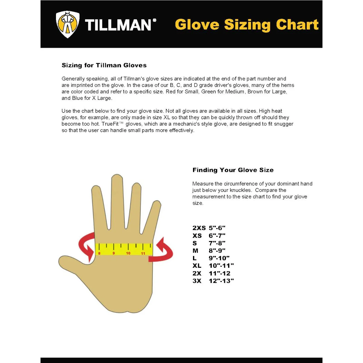 Tillman 1920 Top Grain Cowhide Impact Drivers Gloves - Image 2