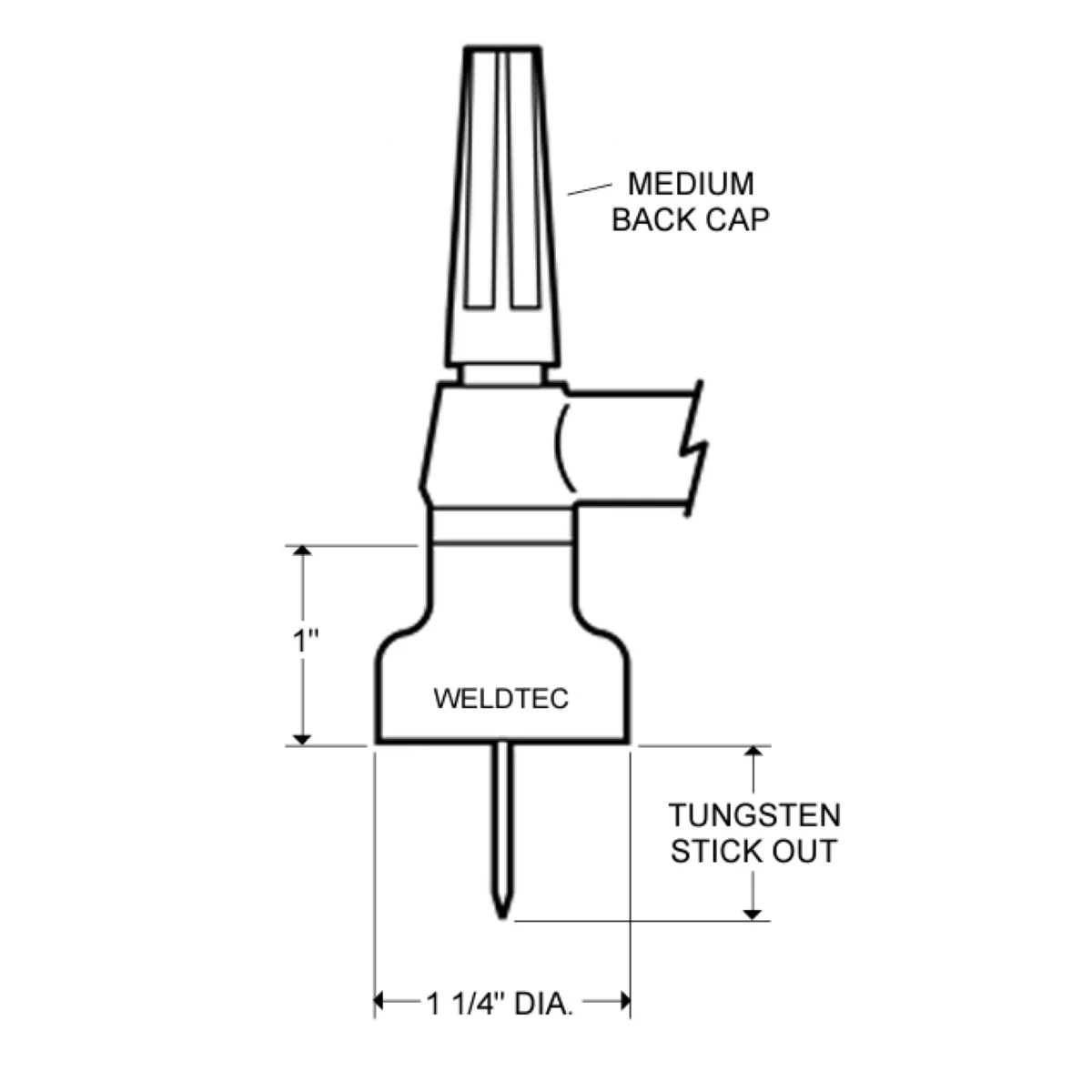 Weldtec Champagne II Super Size TIG Nozzle Kit for 9, 20 Torches (K53CN2) - Image 3